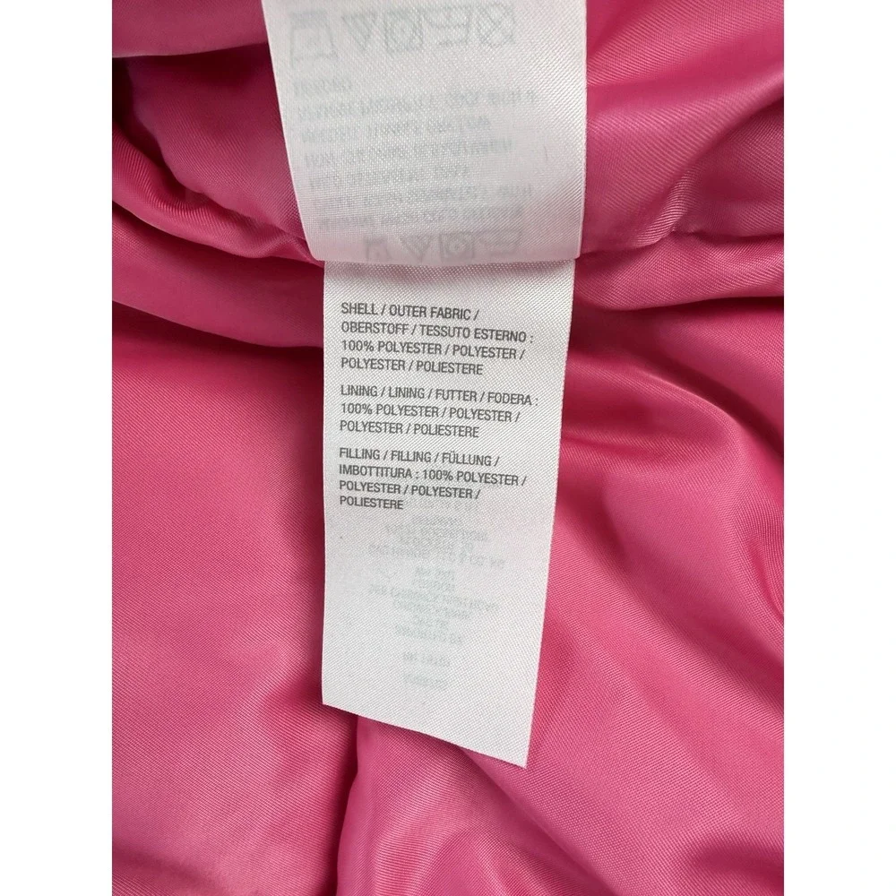 Isaac Mizrahi Live Puffer Jacket Women's Medium Pink Orange Houndstooth Coat